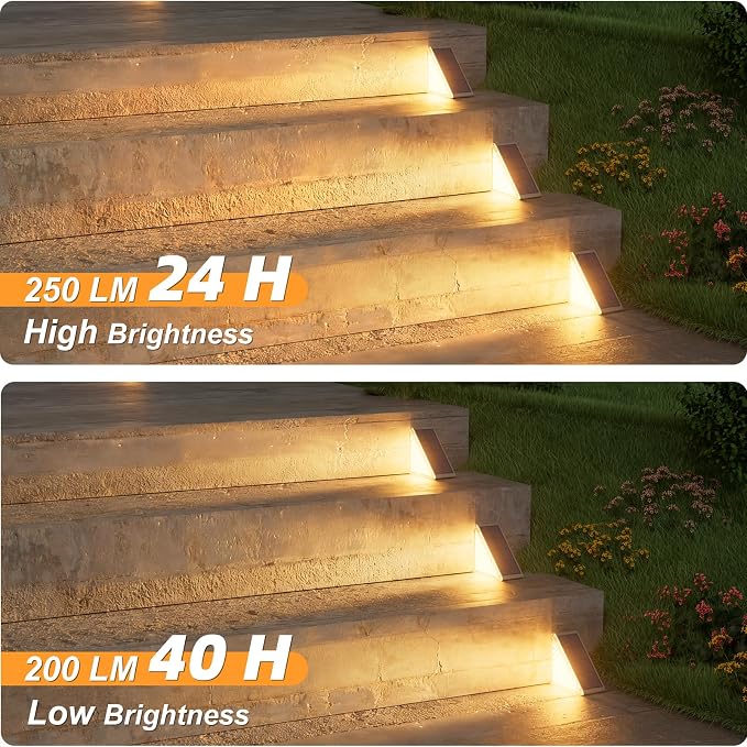 VOLISUN Solar Step Lights for Outside 12 Pack, Solar Stair Lights Outdoor | Waterproof IP67,28 LED,1200 mAH Outdoor Step Light,Outdoor Decor for Garden Stair, Deck, Front Step, Front Porch,and Patio
