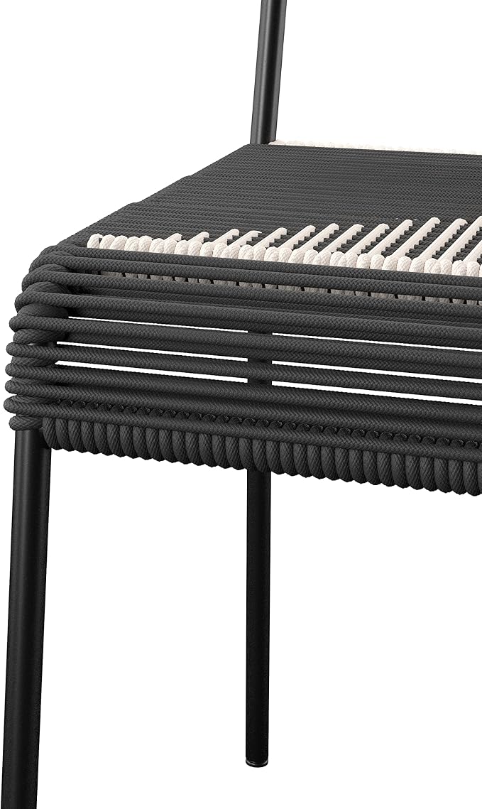 SEI Outdoor Patio Furniture - Watkindale Woven Outdoor Chairs - 2 Piece Set - Bohemian Design Black Rattan - Fully Assembled - Ideal for Patio, Backyard (OD1172408)