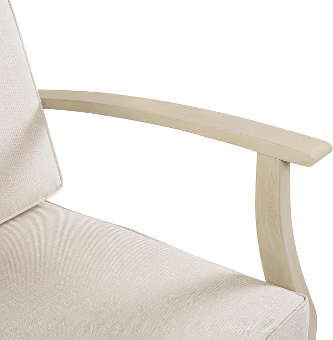 Christopher Knight Home Lila Acacia Wood Outdoor Patio Furniture Set for 6, Patio Conversation Set with 4-Seater Sofa + 2 Club Chairs and Coffee Table, Patio Sofa Set with Cushions, Light White+Sand