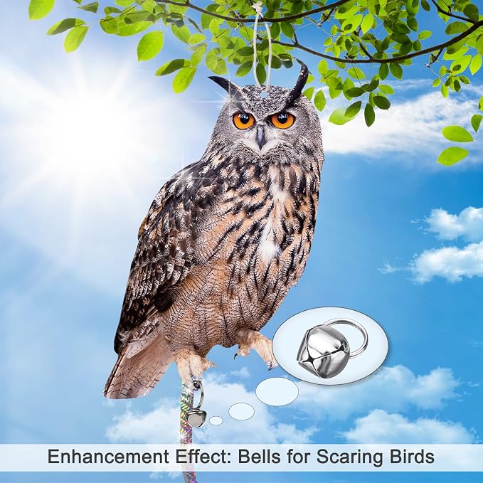 3 Pack Hanging Outdoors Reflective Scarer Away Owl Device to Keep Animals Pigeon Woodpecker Away from Patio Garden