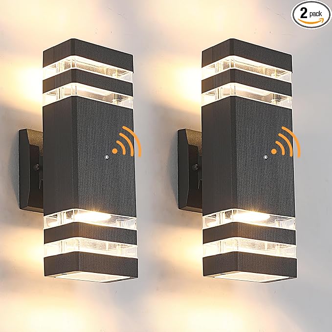 Dusk to Dawn Outdoor Lighting 2 Pack, Porch Lights Outdoor Wall Lamps for Patio Waterproof 3000K Warm White Exterior Light Fixture Sconce for House Hallway Garden Corridor