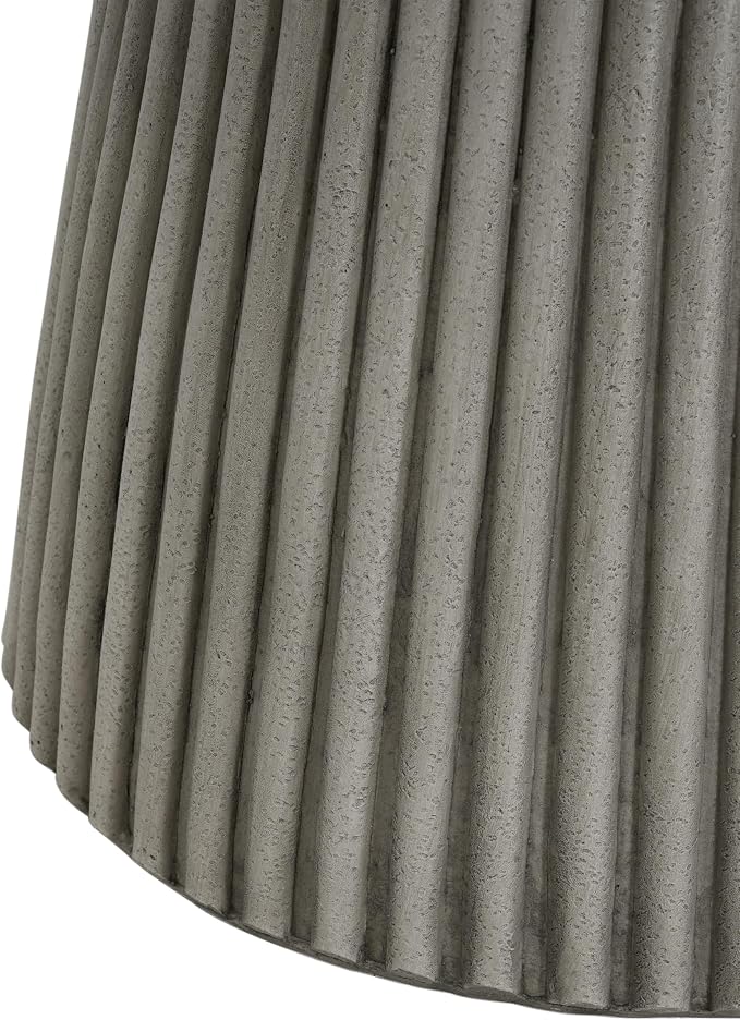 Outdoor Side Table Concrete End Table Faux Stone Side Tables Small Coffee Tables for Indoor Outdoor, Garden Stool Plant Stand for Porch, Backyard Patio,15"*15"*16.75"Dark Grey