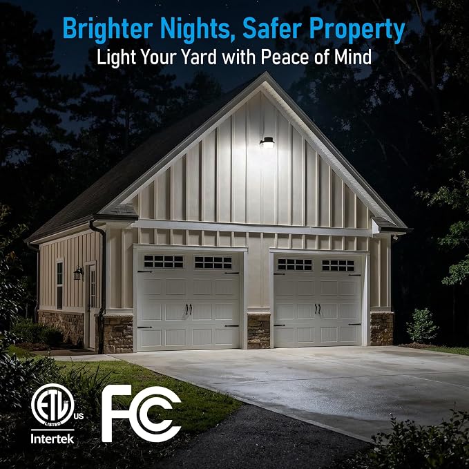 TORCHSTAR LED Barn Light Dusk to Dawn Area Lights Aluminum 5000K Bronze | Outdoor Security Flood Lighting with Photocell, ETL & FCC Listed, IP65 Waterproof, 110-277V, Garage, Yard