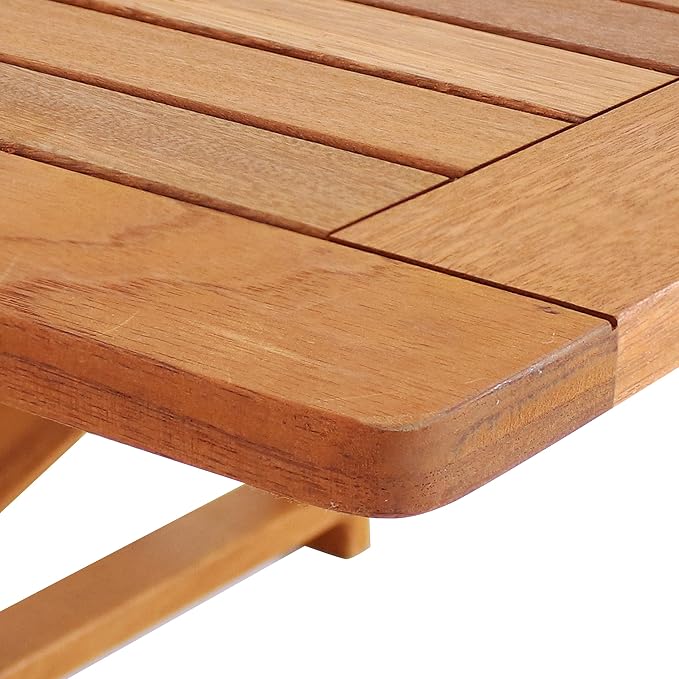 Sunnydaze Meranti Folding Balcony Patio Railing Table for 4-Inch to 8.75-Inch Railings