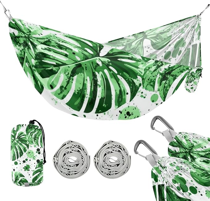 Green Leaves Camping Hammock Fabric for Outside Patio Garden