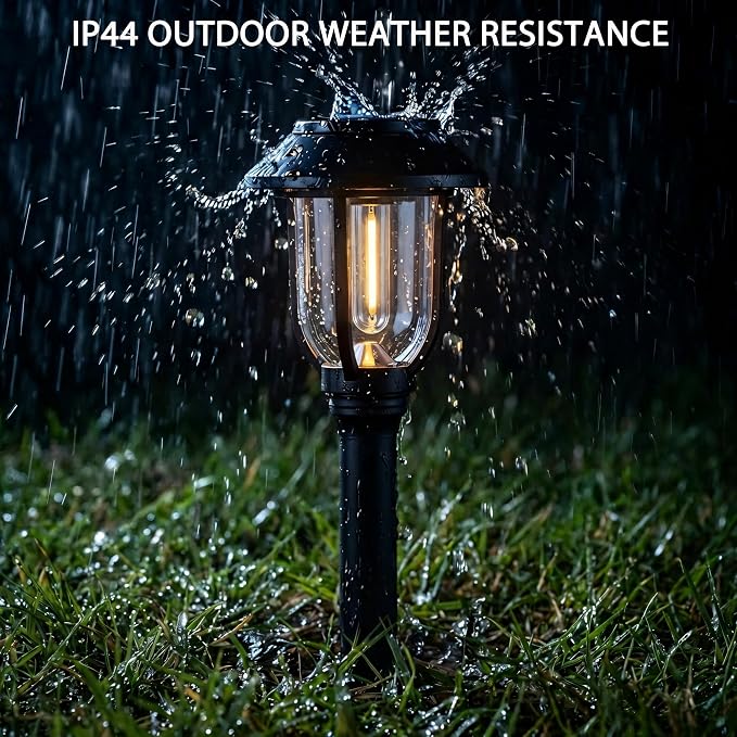 ILANCK Solar Pathway Lights Outdoor,12 Pack Solar Lights Outdoor Waterproof, Warm White Auto On/Off LED Solar Powered, Garden Landscape Lighting for Yard Walkway Driveway Path Decorative