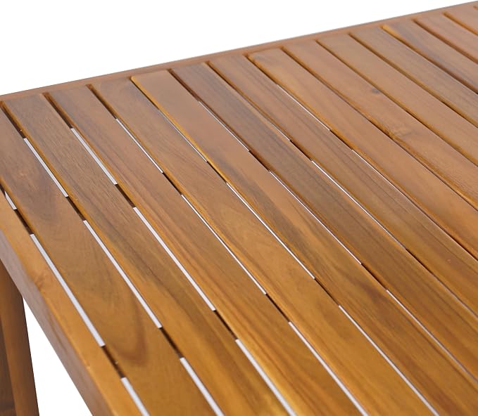 Christopher Knight Home Gree Acacia Wood Outdoor Bar Table, Wooden Patio Bar Height Table, Square Kitchen Coffee Bar Table, Patio Furniture Set, Teak