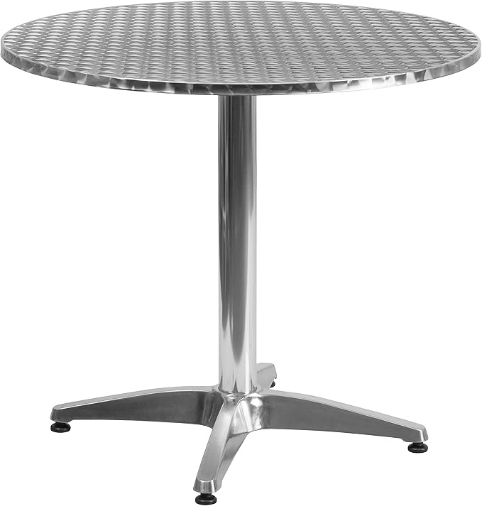 EMMA + OLIVER 31.5" Round Aluminum Indoor-Outdoor Table