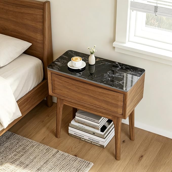 Rectangle Table Top,23.6 ” x 11.8 ” Black Sintered Stone Tabletop, DIY Replacement & Cover Marble Desktop, Scratch & Wear Resistant, Easy to Clean, Suitable for Indoor & Outdoor