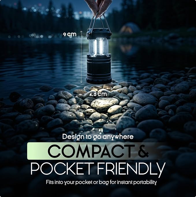 MalloMe Camping Lights Lantern Flashlights, Battery Powered Operated Lamp Lanterns for Power Outages, Camping Essentials Solar and Rechargeable Options for Outdoor, Home, Emergency, Hurricane Survival