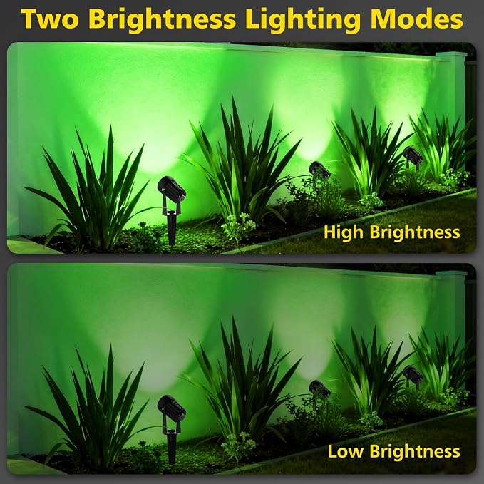 T-SUN Green Solar Spotlights Outdoor, 2-in-1 Waterproof Solar Landscape Spotlights, Dusk to Dawn Solar Lights for Trees, Garden, Yard, Driveway, Pool Area(Green)