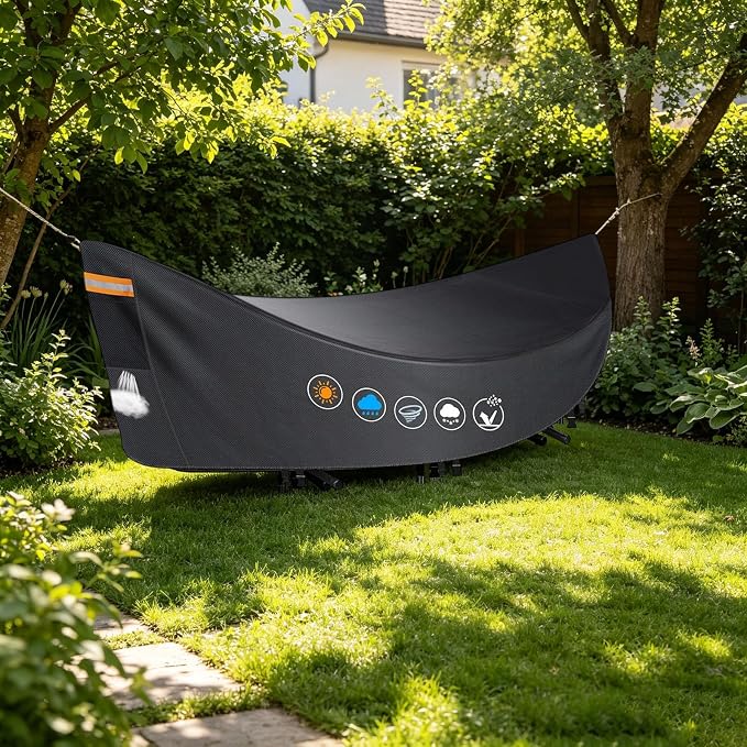 Hammocks Cover Waterproof - Breathable, Large Hammocks Cover with Buckle, Patio Hanging Chaise and Stand Cover, Universal Outdoor Hammock Cover for Garden, Patio & Beach Hammock Stand (Black#A)