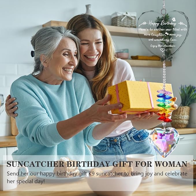 Birthday Gifts for Women, K9 Crystal Suncatcher Birthday Gifts for Friend Sister Mom