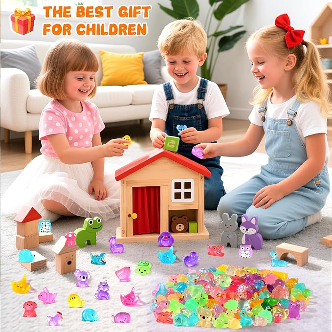 200PCS Luminous Mini Resin Animals 30 Styles, Little Small Animal Figures to Hide Tiny Resin Animals Variety Pack for Fairy Garden Accessories Micro Landscape Dollhouse Decor.