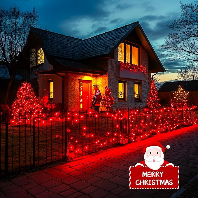 JMEXSUSS 150 LED Connectable Red Christmas Lights Indoor Outdoor Waterproof | 59 Ft Red Halloween String Lights Plug in, 8 Modes Twinkle Fairy Light for Bedroom Patio Party Tree Holiday Xmas Decor