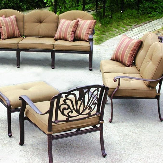 Darlee Elisabeth 4 Piece Cast Aluminum Patio Conversation Set - Antique Bronze