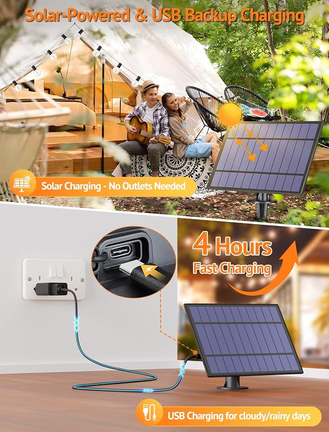 75FT(3x25FT) Solar String Lights with Remote, 30+3 G40 Bulbs, Black | Solar Powered, Dusk to Dawn, Dimmable, Timer, Memory Function, LED Globe Hanging Lights for Balcony Pergola Porch Decor