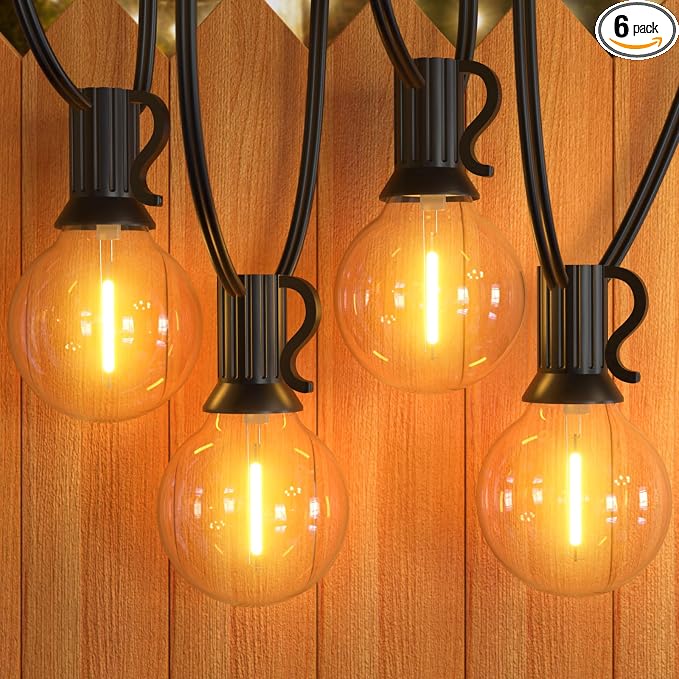 GPATIO Outdoor String Lights - 30FT Waterproof Patio Lights with 15+1 Dimmable Globe Bulbs 2700k Shatterproof for Backyard Gazebo Porch Garden