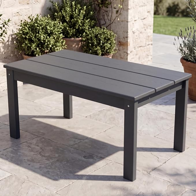 AreShark 3-Piece HDPE Patio Conversation Set, All Weather Outdoor Couch Set with Thick Cushions, Outdoor Sectional Outdoor Sofa Set for Lawn, Deck, Backyard, Grey & Grey