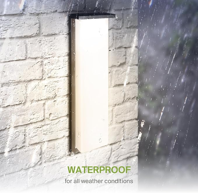 ASD LED 24" Outdoor Wall Light, Front Door House Sconce | 3CCT, Dimmable, Waterproof, ETL Listed | 30W 2600LM 3000-5000K 100-277V | Exterior Patio Lighting Fixture, Porch Lamp | Black