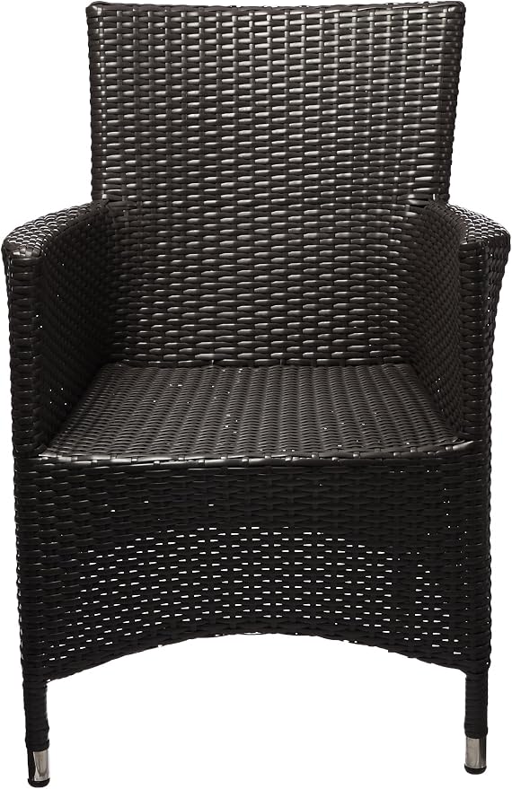 Modway Convene Wicker Rattan Outdoor Patio Dining Armchair with Cushion in Espresso Mocha