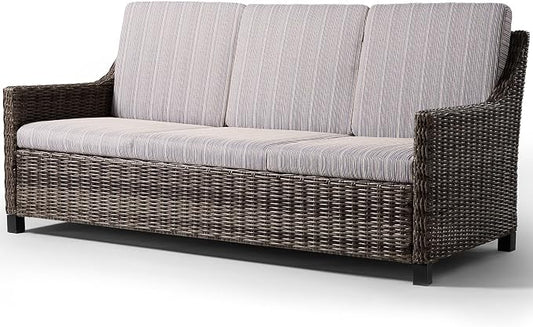 Wicker Patio Conversation Set, Outdoor Patio Furniture Set with Deep Seating, Wide Armrests & Thick Cushions, All-Weather Outdoor Furniture Set for Patio, Porch, Deck & Backyard