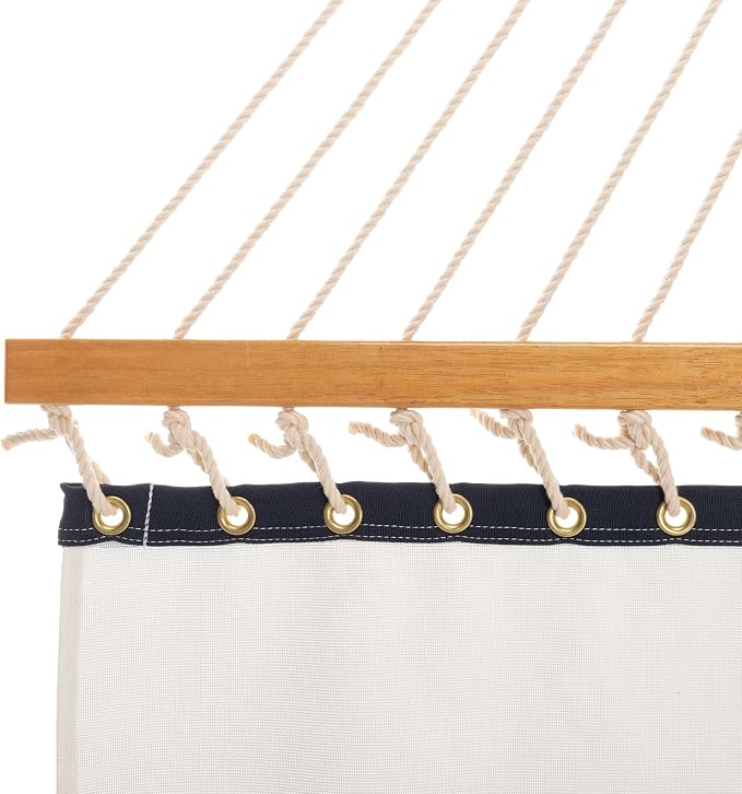 Original Pawleys Island Large Way White Sunbrella Quick Dry Hammock – 13 ft. x 55 in., 450 lb Capacity, DuraCord Rope, Oak Spreader Bar, Handcrafted in the USA