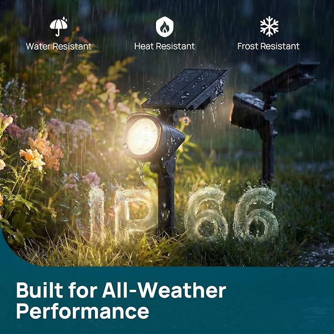 Linkind Smart Solar Lights Outdoor Waterproof SL6C,Dual Ring Tree Spotlight | Solar&USB Charging Solar Spotlights Outdoor Waterproof IP66,Color Changing Spot Light for Tree,Yard, Landscape, House, 4 Pack