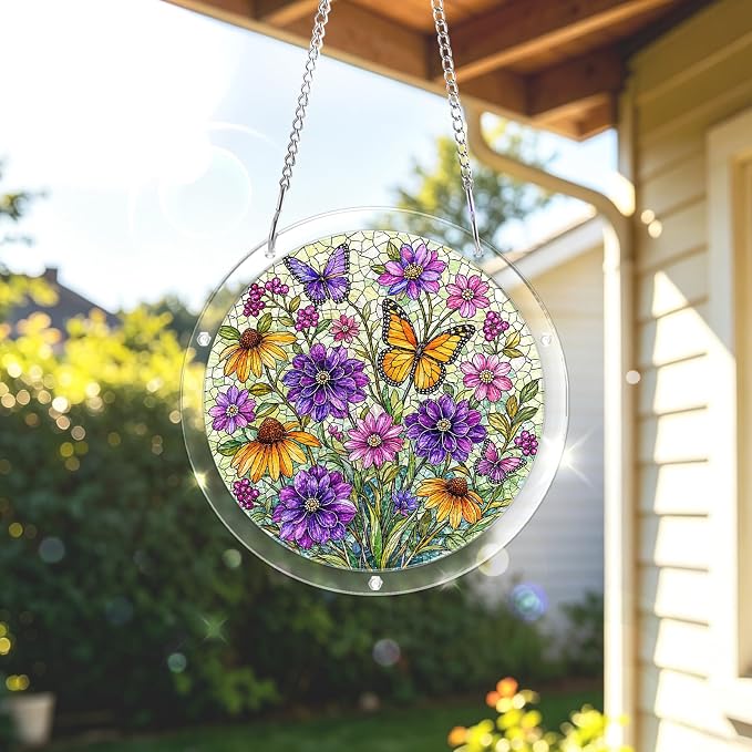 Acrylic Puzzle Suncatcher, Sun Catchers Puzzle for Window Hanging | 8.9 Inch Garden Spirit DIY Suncatcher Puzzle for Adults, Ideal Gifts for Women, Men, Wife, Mom, Home & Garden Decor