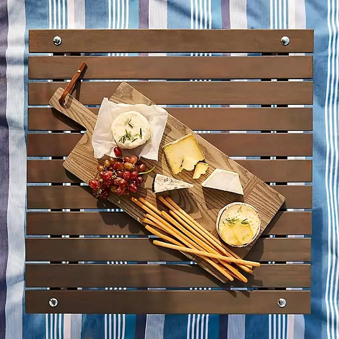 Formosa Covers Portable Wood Roll Up Table for Picnics 2025 Update Stronger Staples, Low Beach Table for Camping, Travel, Tailgate, Outdoor w/Carrying Bag 26" Lx26 Wx16 H (Espresso)