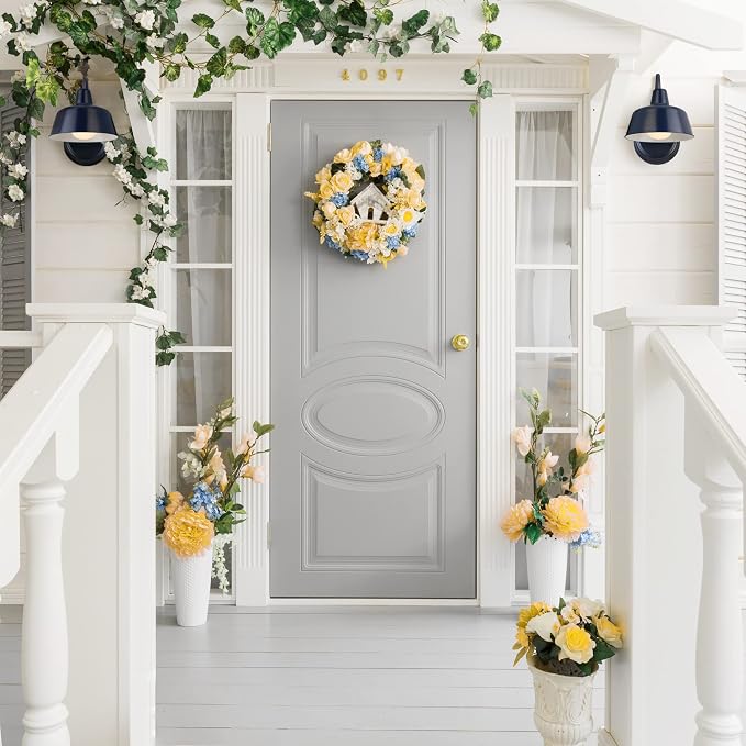 Design House Mason Farmhouse Gooseneck Barn Light, Outdoor Exterior Porch or Patio Wall Light Fixture, Navy, 8 Inch Diameter, 1-Pack, 579334 | Wall Mount, Modern Farmhouse, Steel, Lighting, 579334