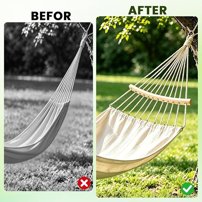 Hammock Spreader - Wooden Portable Support Bar Set, Detachable Hanging Bed Separator Rods, Outdoor Relaxation Accessories for Camping Backyard Patio Garden RV Balcony Tree Yard Park Summer
