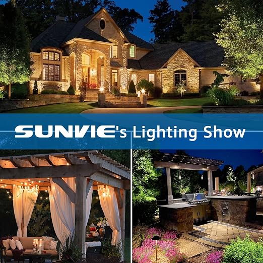 SUNVIE 120W Low Voltage Transformer Outdoor Landscape Lighting Transformer with Timer and Photocell Sensor Waterproof 120V to 12V/14V AC Low Voltage Landscape Transformer for Spotlight Pathway Lights | 120V to 12V/14V AC Landscape Lighting Transformer,...