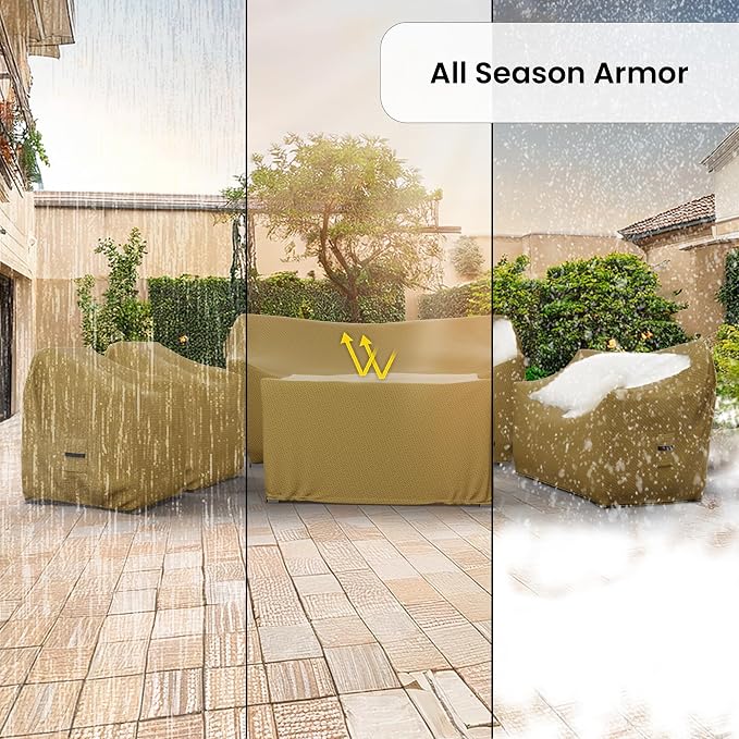 Covers & All Patio Furniture Cover, 5 Piece Outdoor Furniture Covers, Water-Repellent UV & Weather-Resistant Covers for Sofa, Loveseat, Chairs & Coffee Table