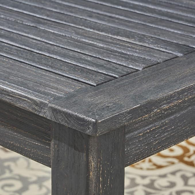 Christopher Knight Home Great Deal Furniture Christopher Knight Home Eric Outdoor Expandable Acacia Wood Dining Table, Dark Gray Finish