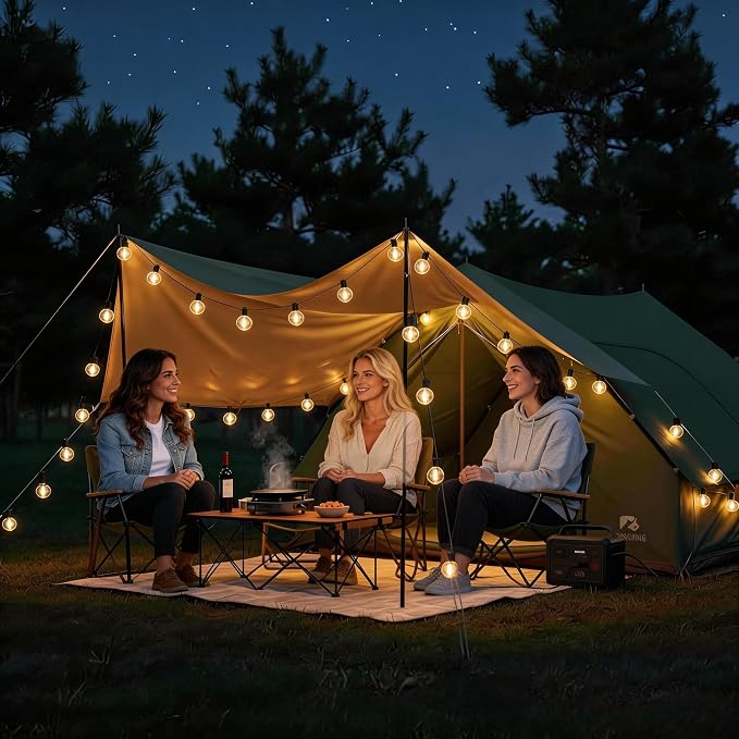 RTTY 60 FT Outdoor String Lights, LED Patio Light 32 LED Waterproof Bulbs | Shatterproof G40 Bulb, Dimmable Outside Hanging Connectable Globe Lighting for Bistro, Cafe, Yard, Balcony, Warm White,2700K