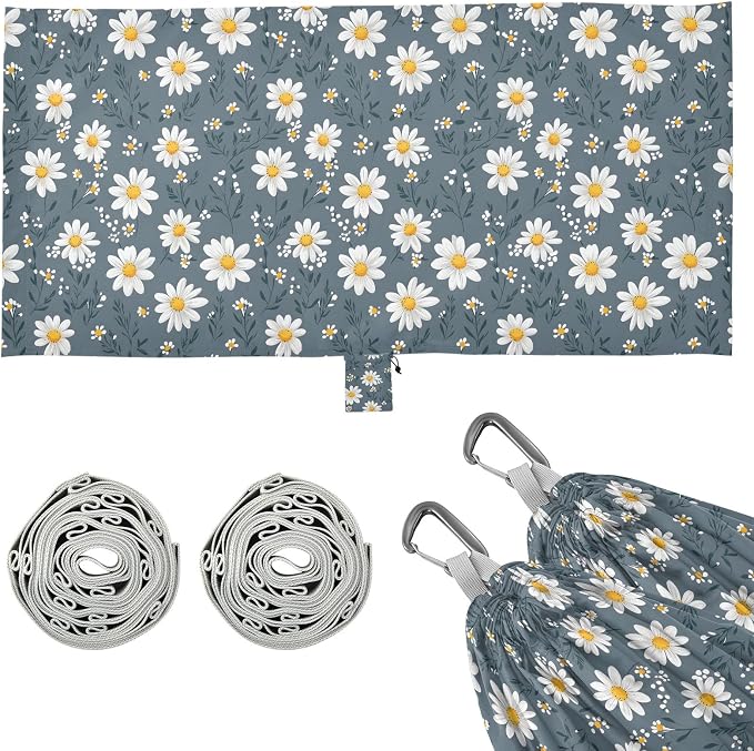 Camping Hammock Outdoor Hammocks for Outside Gray Daisy Beach Trees Portable Lightweight with Pockets Tree Straps Indoor