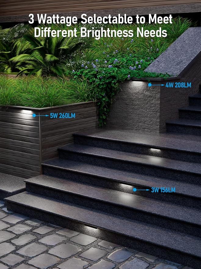LEONLITE 8-Pack 7 Inch LED Hardscape Lighting, 3W/4W/5W, 5000K Daylight | Update Dimmable Retaining Wall Lights, Low Voltage Landscape Lighting, 12-24V AC/DC Paver Light, Outdoor Step Lights, ETL
