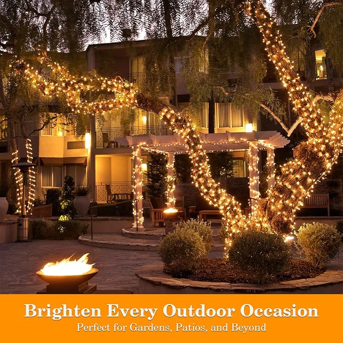 264FT 800 LED Christmas Lights, Twinkle Xmas Lights with 8 Modes and Timer, Outdoor Waterproof Christmas Tree Lights for Room Bedroom Wedding Party Holiday Decorations, Warm White