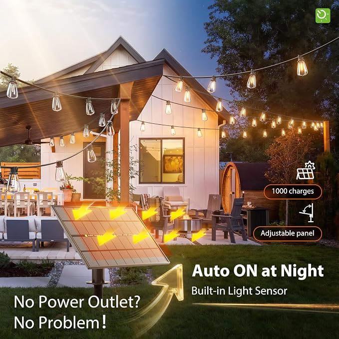 KYY 198FT(192+6) Solar String Lights Outdoor Waterproof with USB & Remote | Dimmable & Timable, Solar Powered Patio Lights with LED Shatterproof Bulbs for Deck Backyard Porch Garden Camping