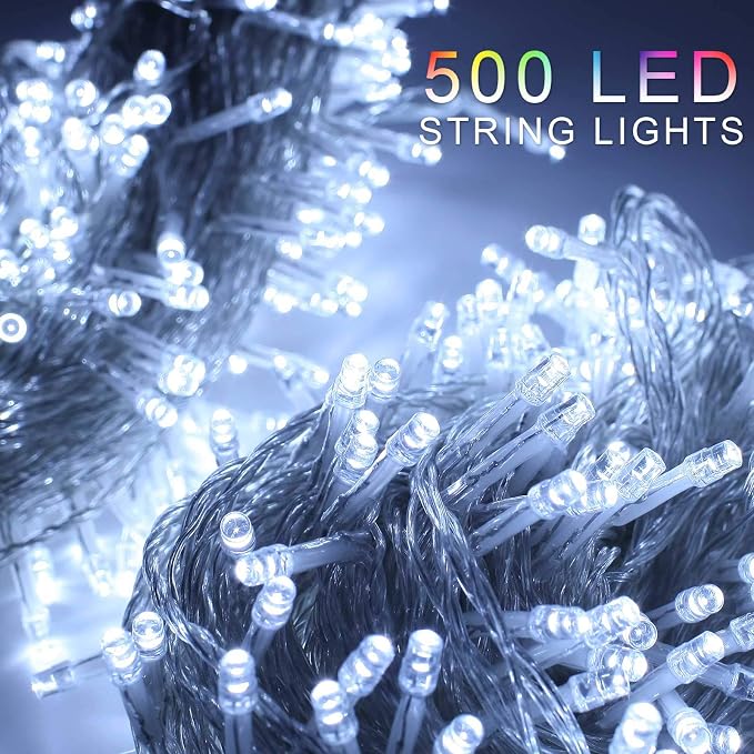ZOIC 500 LED Christmas Wedding Party Fairy String Light Lamp 100 Meters (328 feet) 8 Modes 29V Memory Function White