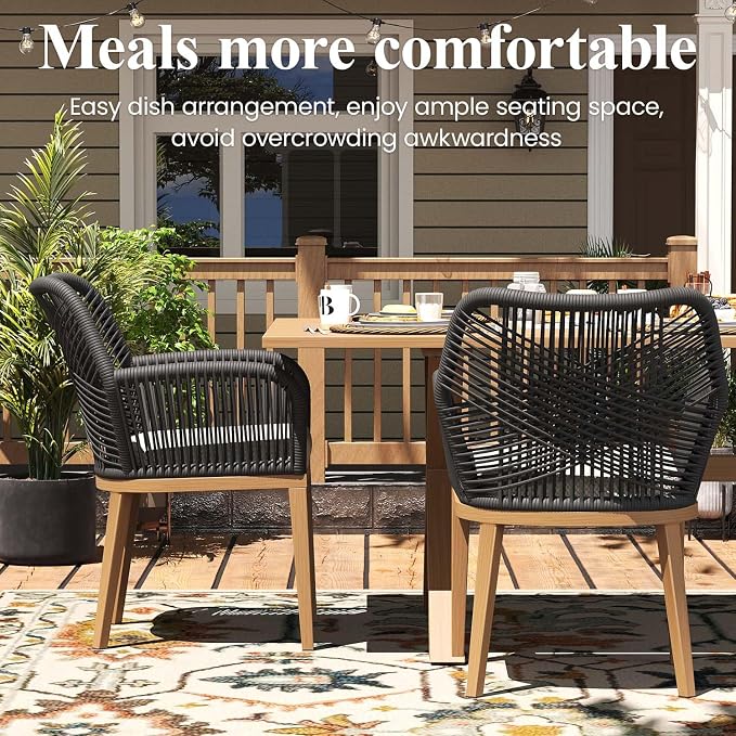 LayinSun Outdoor Dining Set for 8, 10 Pieces Patio Furniture Sets with Aluminum Dining Table and Rope Weave Chairs