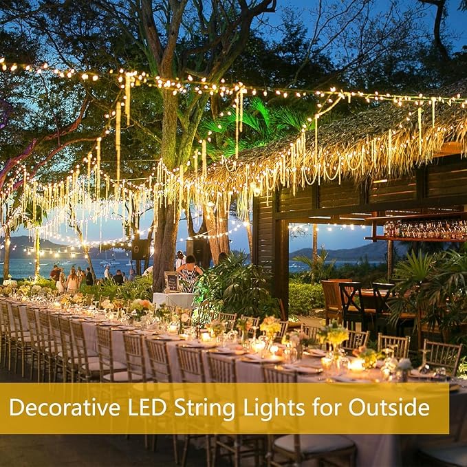 Solar Fairy Lights, 2 Pack Total 200LED 72FT Waterproof String Lights | Warm White, Copper Wire, 8 Lighting Modes Solar Twinkle Lights for Tree Garden Patio Party Outdoor Christmas Decorations