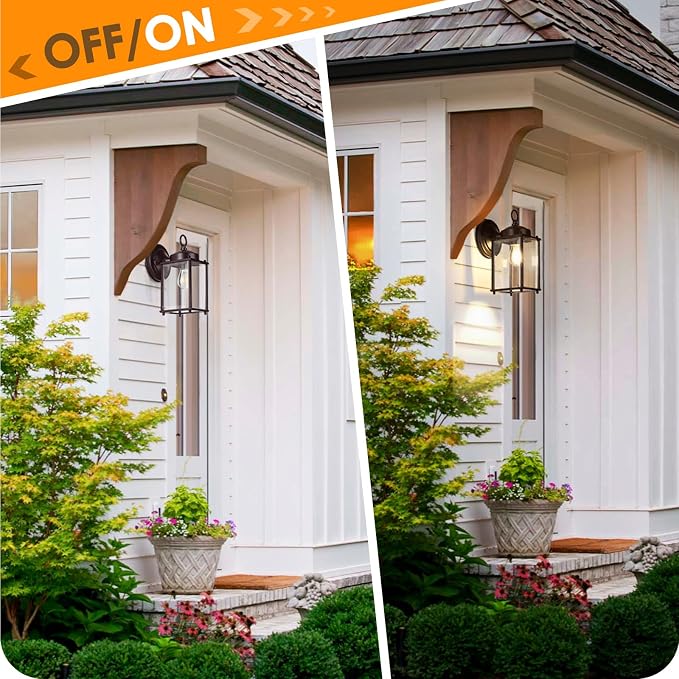MATAMEYE Outdoor Wall Lantern, Exterior Waterproof Wall Sconce Light Fixtures, Dark Chocolate Front Door Lighting, Anti-Rust Porch Lamp, 2 Pack