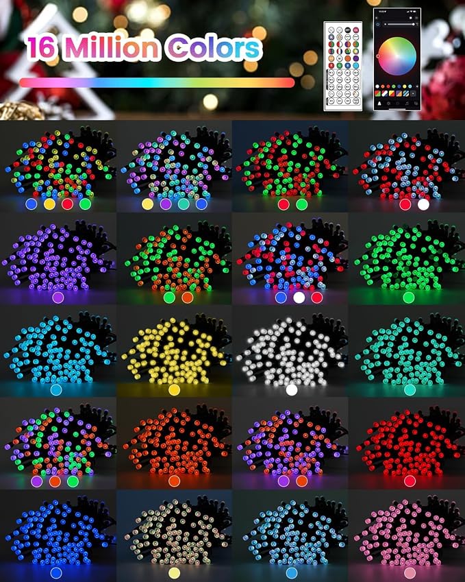 OZS 600LED Smart Color Changing Fall String Lights | 206FT App Controlled Orange Lights, RGB LED String Lights with Remote & Timer, Music Sync Multiple Modes Indoor Outdoor for Fall Decor