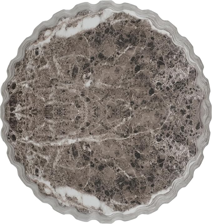 Outdoor Side Table Round Concrete Side Table Faux Marble End Tables Cement Accent Tables Patio Garden Stool Plant Stand for Porch, Backyard Balcony,16",Barrel, Grey