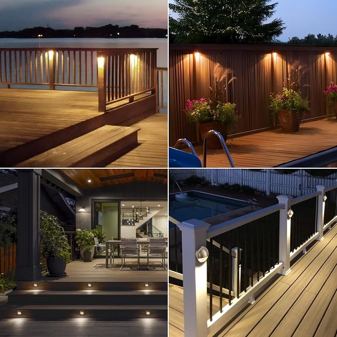 LEONLITE 6-Pack 5CCT 3.74inch Low Voltage LED Deck Lights, Bronze | 180LM, 12-24V AC/DC, CRI90, UL Listed, Die-cast Aluminum Housing, Frosted Glass Lens, 1800K/2700K/3000K/4000K/5000K