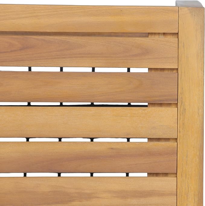 Christopher Knight Home Outdoor Acacia Wood Coffee Table with Woven Rope Storage Shelf Square Patio Coffee Table 35.43 Inch for Balcony Backyard Poolside Natural Wood Finish