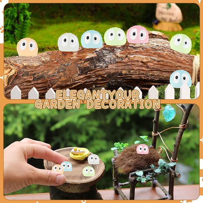 CCINEE 100pcs Luminous Ghost Tree Elves Fairy Resin Briquettes Miniature Garden Accessories Glow in The Dark for Fairy Garden Cake Decoration Easter Egg Fillers Party Supplies （Multicolor）