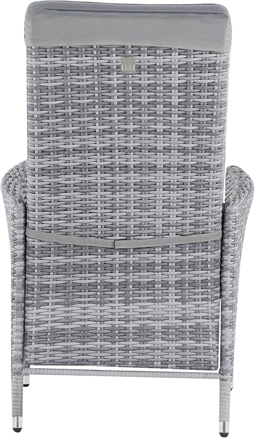 Elle Decor Vallauris Patio Outdoor Furniture Collection Premium All Weather Wicker, 5 Piece Reclining Set, Gray